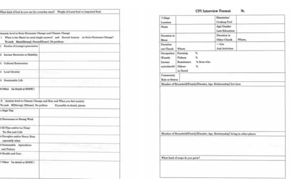 Fig. 8. Interview sheet.