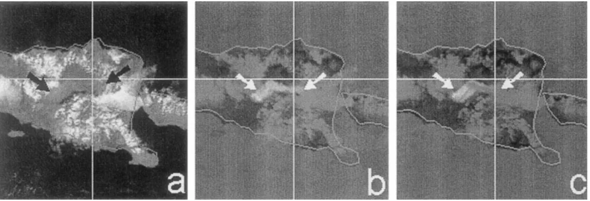 Fig. 2 shows a possible example of this at Rabaul in 1999. In this event, the volcano  was known to be unusually active, with a vent opening on the Tavurvur cone on 17  September and giving continuous emissions of dark grey ash clouds for the next eight  d