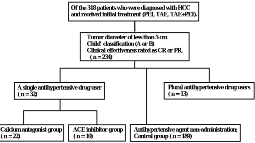 Figure  1． Study  flow  chart. PEI：percutaneous  ethanol  injection  therapy,  TAE：hepatic  artery  embolization  therapy,  CR：