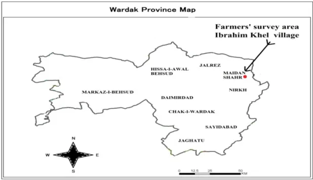 Figure 2-2: Kabul province map 