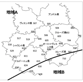 図 . 9  地域 A と地域 B 