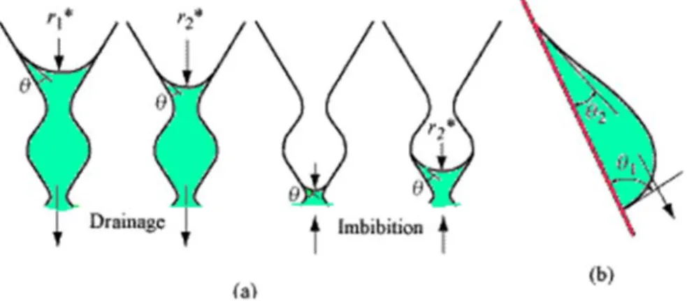 Fig. 2.6. (a) Ink bottle and (b) raindrop effects 