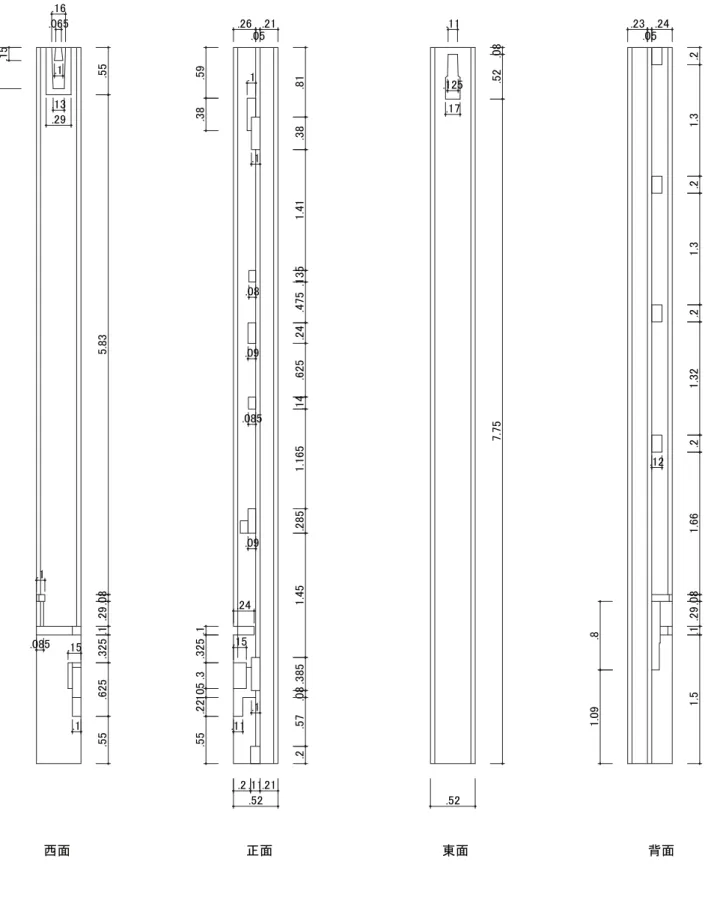 図 25-6　柱実測図（向拝柱い四） 寸法単位は尺　縮尺 1/15す㠃ṇ㠃ᮾ㠃⫼㠃㻚㻞㻢㻚㻜㻡㻚㻞㻝㻚㻤㻝㻚㻟㻤㻝㻚㻠㻝㻚㻝㻟㻡㻚㻠㻣㻡㻚㻞㻠㻚㻟㻤㻚㻡㻥㻚㻢㻞㻡㻚㻝㻠㻝㻚㻝㻢㻡㻚㻞㻤㻡㻝㻚㻠㻡㻚㻟㻤㻡㻚㻜㻤㻚㻡㻣㻚㻞㻚㻝㻝㻚㻞㻝㻚㻞㻚㻝㻚㻝㻚㻜㻤㻚㻜㻥㻚㻜㻤㻡㻚㻜㻥㻚㻞㻠㻚㻝㻡㻚㻝㻚㻝㻝㻚㻟㻞㻡㻚㻝㻚㻟㻚㻞㻞㻚㻝㻜㻡㻚㻡㻡㻚㻡㻡㻚㻢㻞㻡㻚㻟㻞㻡㻚㻝㻚㻞㻥㻚㻜㻤㻡㻚㻤㻟㻚㻡㻡㻚㻝㻡㻚㻠㻤㻚㻜㻢㻡㻚㻝㻟㻚㻞㻥㻚㻝㻚㻝㻢㻚㻝㻚㻜㻤㻡㻚㻝㻡㻚㻝㻚㻜㻤㻚㻡㻞㻚㻝㻝㻚㻝㻣㻣㻚㻣㻡㻚㻡㻞㻚㻡㻞㻚㻞㻟㻚㻜㻡㻚㻞㻠㻚㻞㻝㻚