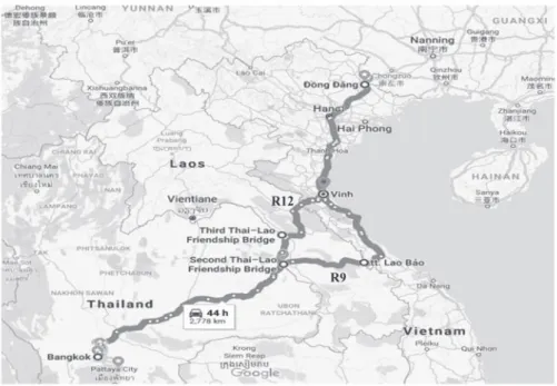 Fig. 1 Map of R9 and R12 route