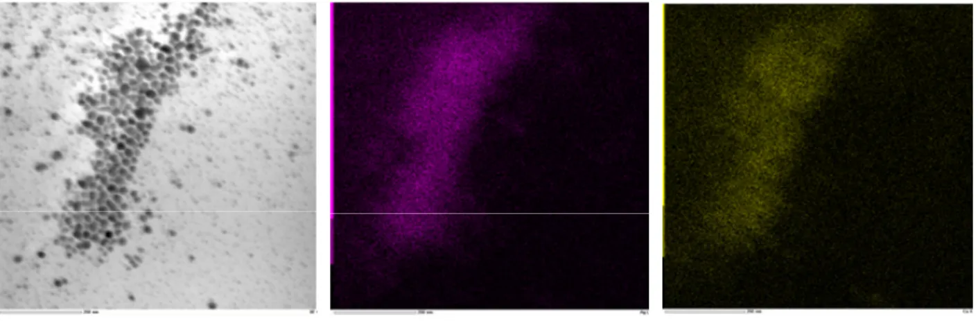 Fig. 6 Transmission electron  microscopy (TEM)  image of Ag/Cu  nanosized particles