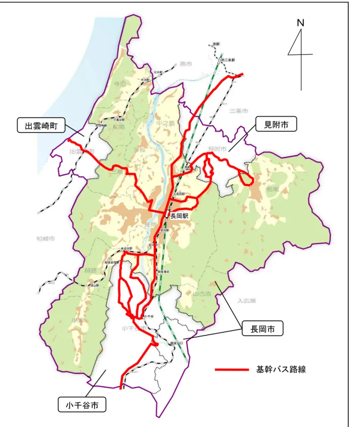 図 基幹 路線 状況 出 各 関 課資料 成27 12 1日現在 基幹 路線長岡出雲崎千谷見附長岡駅 