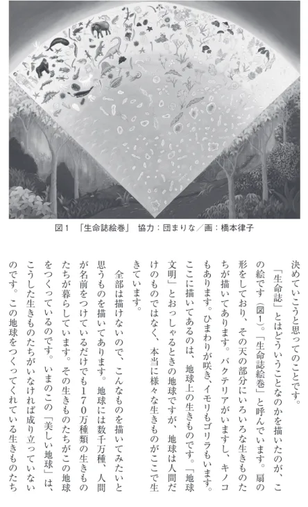 図 １ 　「生命誌絵巻」　協力：団まりな／画：橋本律子