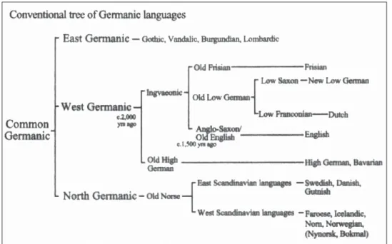 Figure 5：Conventional Germanic language tree