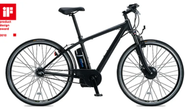 図 4 電動アシスト自転車 (前輪駆動型) 2.2 電動アシスト自転車技術の動向 電動アシスト自転車に要求される性能として, 安全性, 快適性, 低価格などが挙 げられるが, 現状で最重要視されているのが一回の充電で可能となる連続走行距 離である