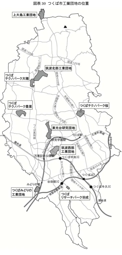 図表 30  つくば市工業団地の位置