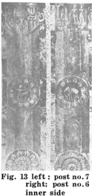 Fig.  12  (from  left  to  right)  Posts  nos  4.  Y,.  2.  1,  outer  side. 