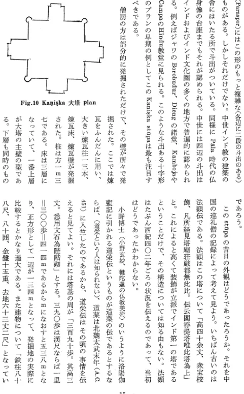 Fig. 10  Kaniska  大 塔  Plan