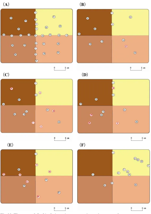 Figure shows experiment start (A), after 9 days (B), after14 days (C), after  17 days (D), after 20 days (E) and after 22 days (F).