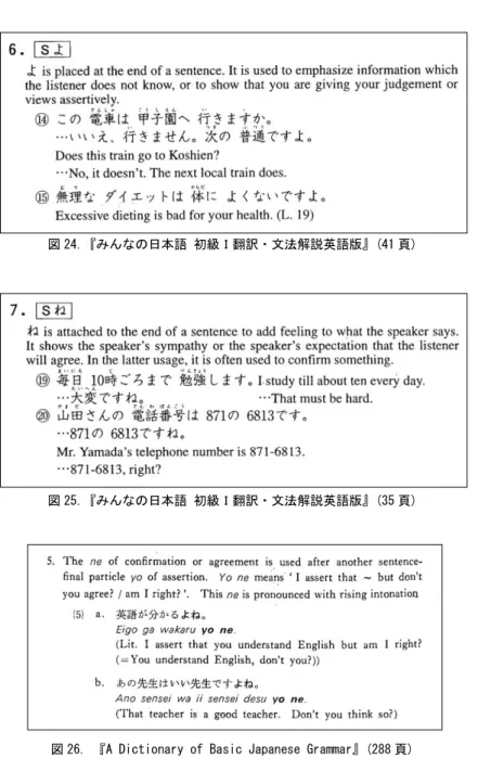 図 24.『みんなの日本語 初級Ｉ翻訳・文法解説英語版』(41 頁) 