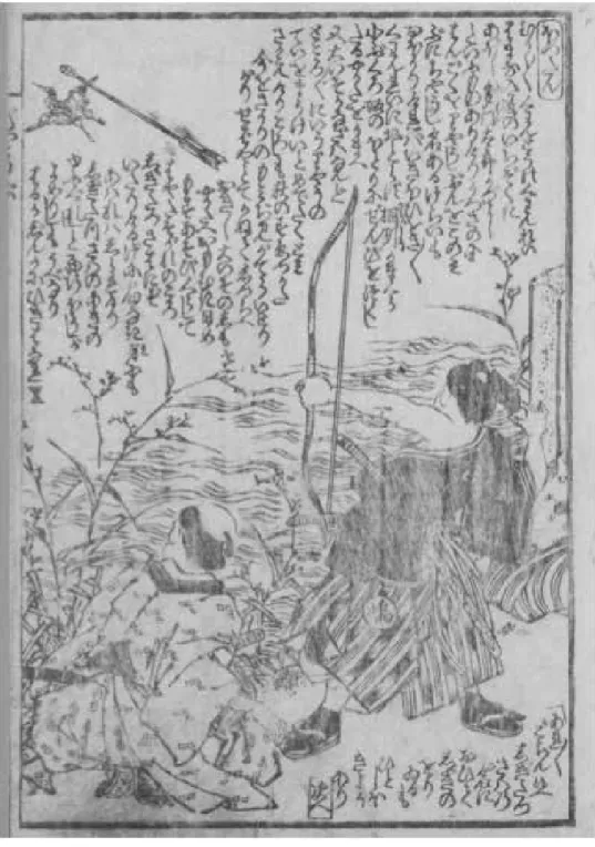 Fig. 8) The same page from Utagawa Toyokuni’s original prints. Due to the difference in font size,  the text’s position changed relatively to the images