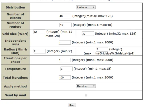 Figure 6.3: Web-interface tool of WMN-SA system.