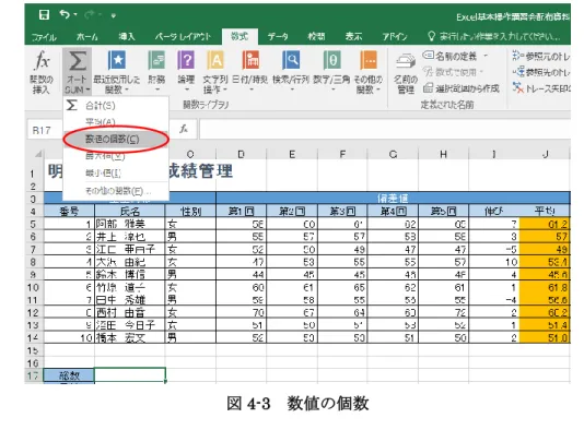 図 4-3  数値の個数 