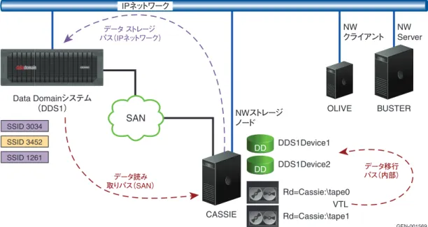 図 8 VTL から同じストレージ ノードの NW-DD デバイスへの移行
