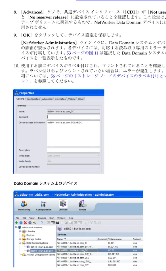 図 11 NetWorker Data Domain デバイスの構成