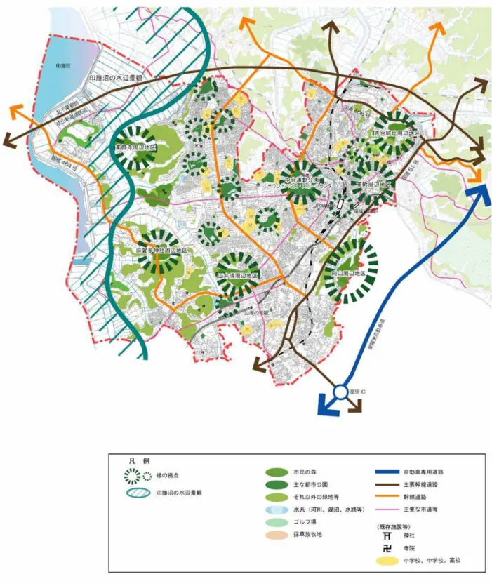 図  成田 津 ニュ タウン地域の緑化推進方針 