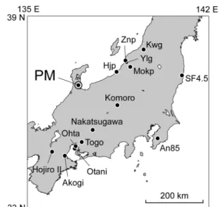 Table 1.   Paleomagnetic data from the PM tephra bed in the Himi  area, Toyama Prefecture.
