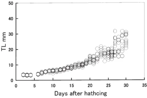Fig. 1. Growth of reared fish samples