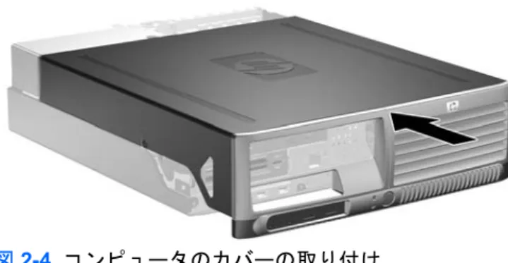 図 2-4  コンピュータのカバーの取り付け