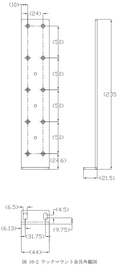 図   10-2  ラックマウント金具外観図 