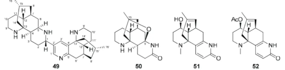 Fig. 8 Structures of Alkaloids having Flabellidane skeleton.