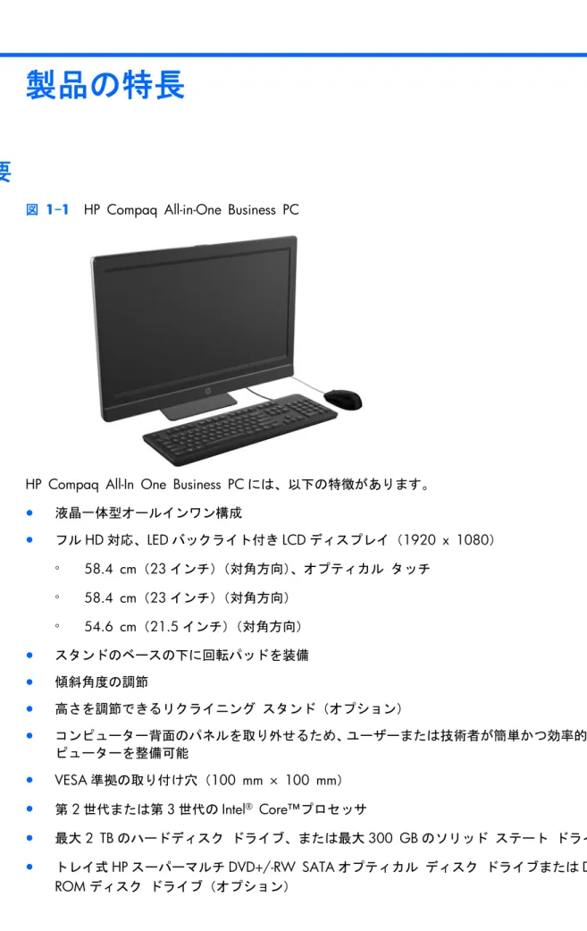 図  1-1    HP Compaq All-in-One Business PC