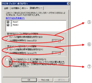 図  5.3  リソース詳細ポリシータブのプロパティ 
