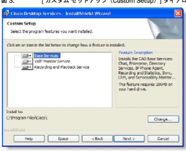図  3. [ カスタム セットアップ（ Custom Setup ） ]  ダイアログボックス