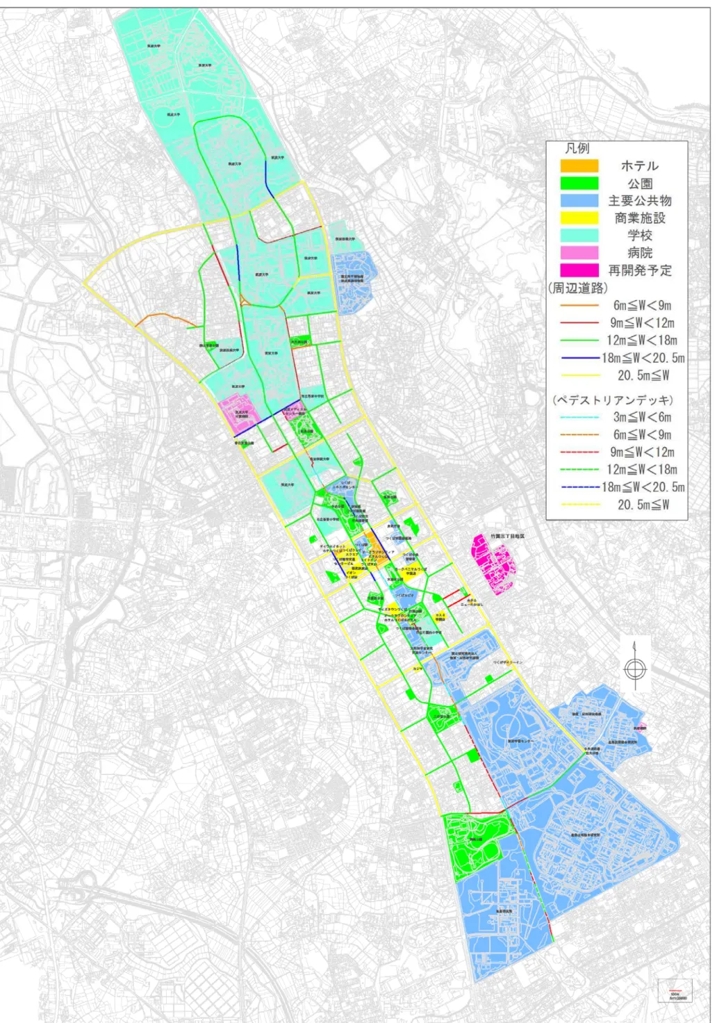 図 - 中心部周辺エ ア け 道路幅員図 