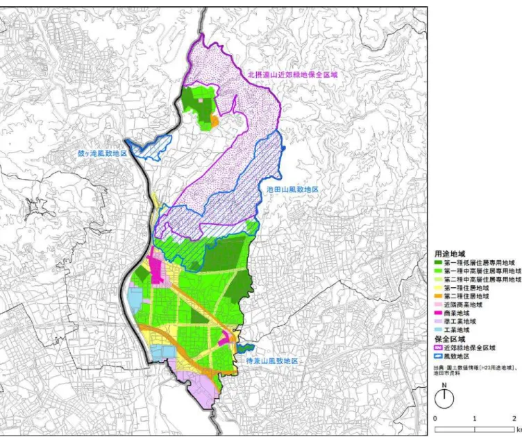 図 2- 13  都市計画法に基づく用途地域等 
