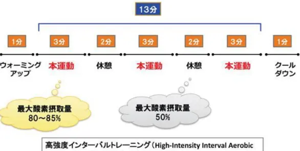 図 2  高強度インターバルトレーニングの運動プログラムの概要 