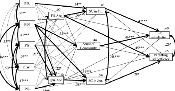Figure 3. Standardized Coefficients for the Additional Model Containing Community Activity Participation Indicators.