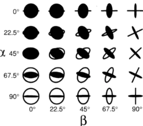 図 1.7: PRGs の角度による見え方の違い（ Whitmore et al ． 1990 ）．ある特定の方向からしか観測できないので， Polar- Polar-Ring の同定は難しいことがわかる．