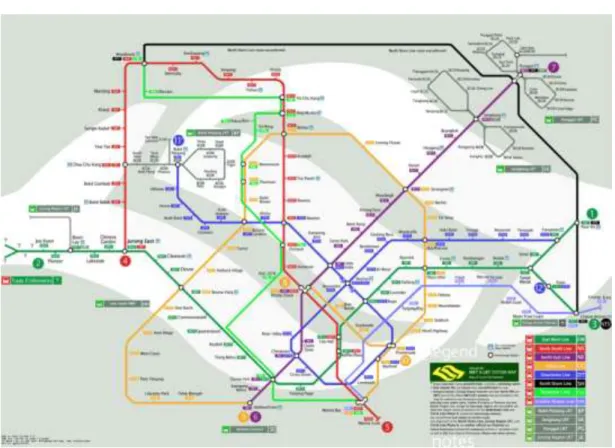 図表 20  シンガポール国内の MRT 路線図 
