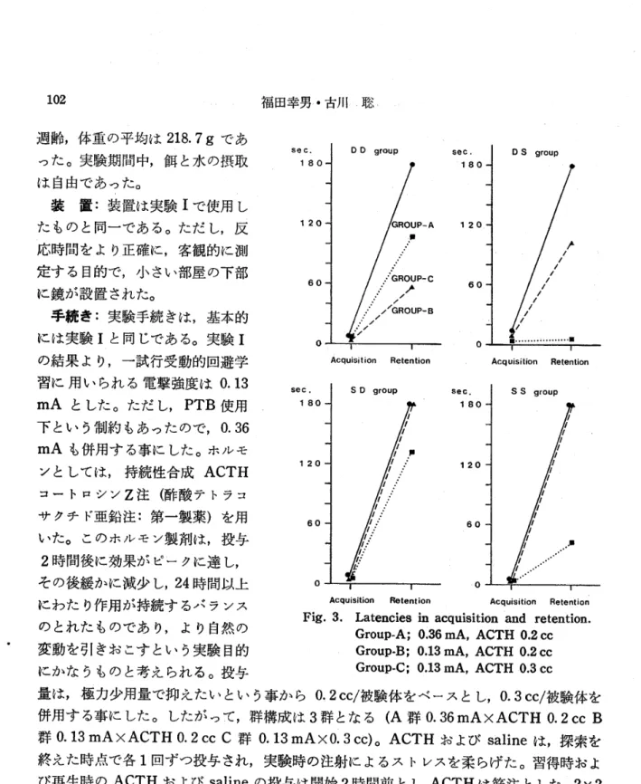 Fig. 3. Latencies Gro11p‑A ; Gro叩･B ; Gro11p‑C ;