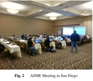 Fig. 2      ASME Meeting in San Diego  ４．提案・GD&amp;T 適塾  3 章では ASME の製図会議の良い点を述べてきた が，それでは，学会がどのような役割を担えるのか という提案を ASME の会議期間中に考えてみた．随 筆の域を超えているかもしれないが，雑感と捉えて いただき，更なる妙案の材料としてほしい．      これまで設計工学会では，幾何公差セミナーを行 ってきている．これは，幾何公差の概念や規則を教 えるもので，はじめに学ぶべき重要な基礎である． 