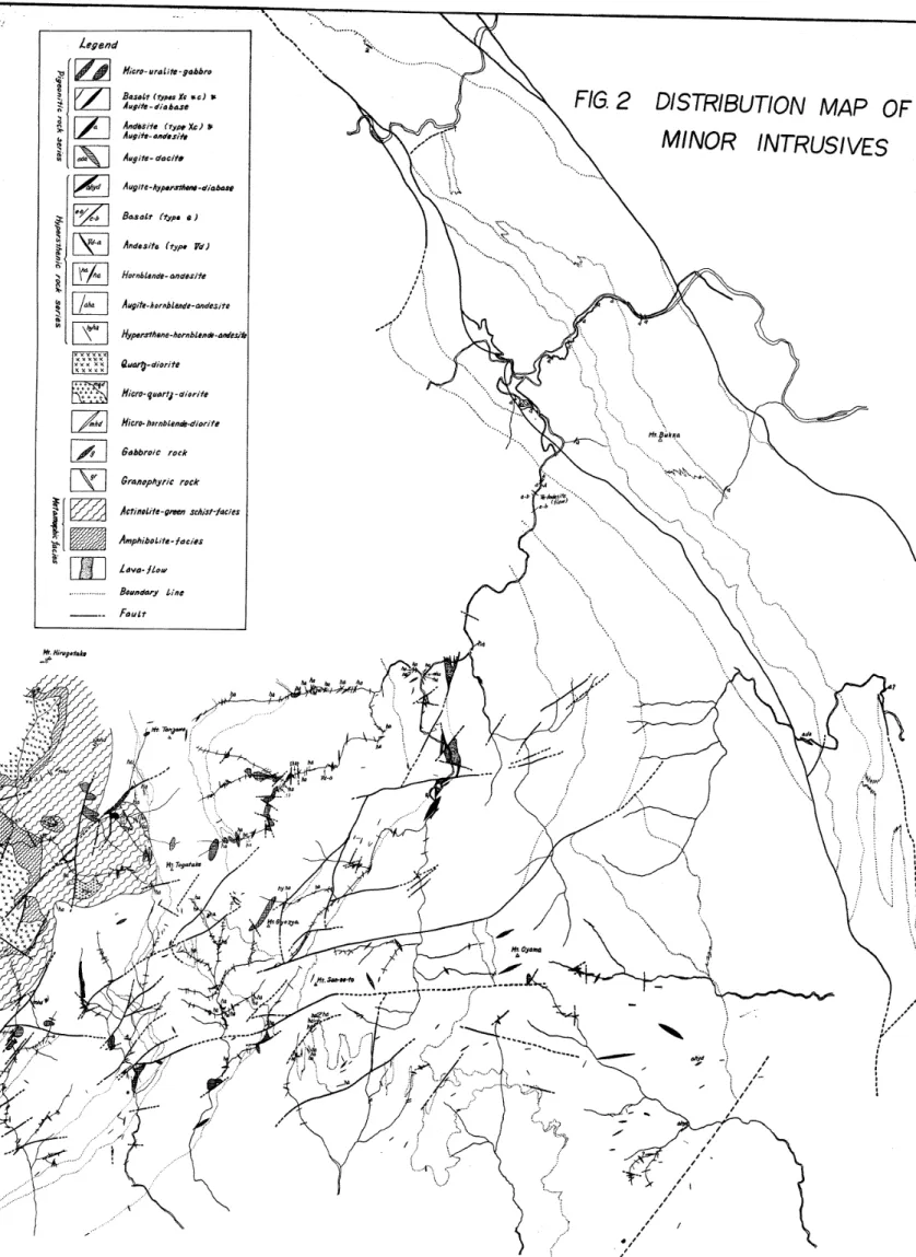 FIG･ 2 DIS洞JBUTION MAP OF MINOR /NTRUSIVES 鷲 / I II 111111 Il