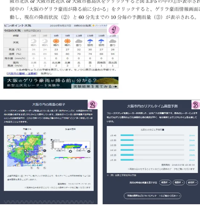 図 3.3-6  Yahoo! JAPAN Web での積乱雲監視・ゲリラ豪雨情報表示例 