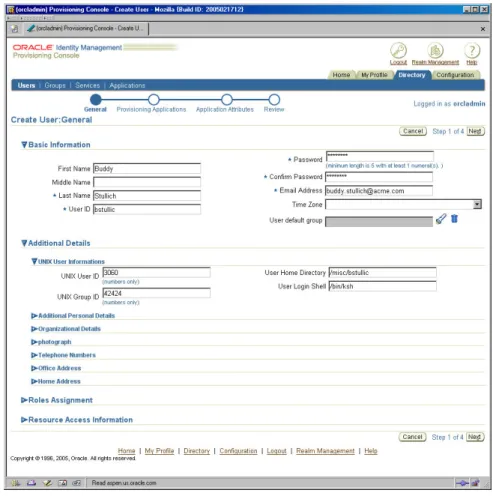 図 1: Delegated Administration Console 