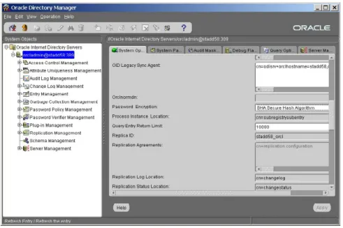 図 2: Oracle Directory Manager 