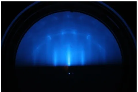 図  50    Pt1ML 蒸着した TiB 2 (0001)の RHEED 像      図  51 に不活性雰囲気下での TiB 2 (0001) 基板と Pt 1ML /TiB 2 (0001) との CV を示 す． TiB 2 (0001) 基板の CV では各上限電位のサイクル中の高電位側に酸化電流が 見られる（左図中の丸で囲った部分） ．これは基板の溶解または酸化を示してい ると考えられる． Pt 1ML /TiB 2 (0001) の CV でも同様の酸化電流が見られる．これ は Pt 層