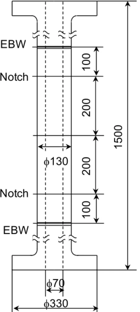 Fig. 2-13      Shape and dimensions of thermal-fatigue crack growth test  specimen 