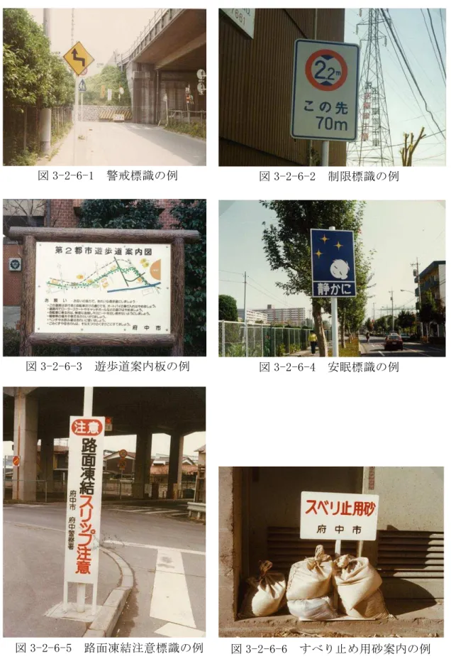 図 3-2-6-1  警戒標識 例  図 3-2-6-2  制限標識 例 