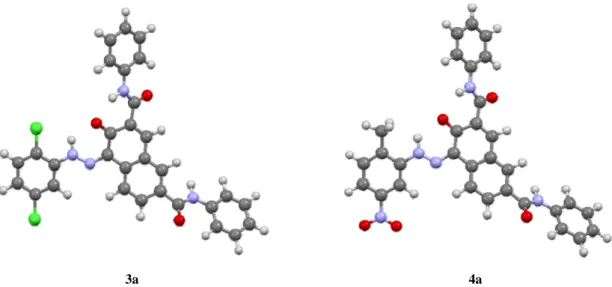 Figure 7 Optimized molecular geometries of 3a and 4a having keto-hydrazone configurations