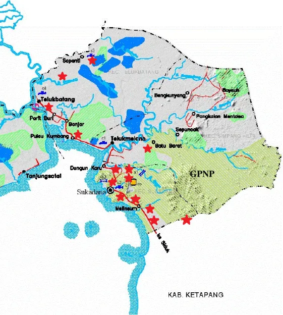 Figure  4.2  projects  the  area  of  coverage  of  DOTS  Program;  each  star  represents one DOTS worker
