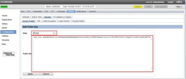 図 6. Edit Public Key メニュー 
